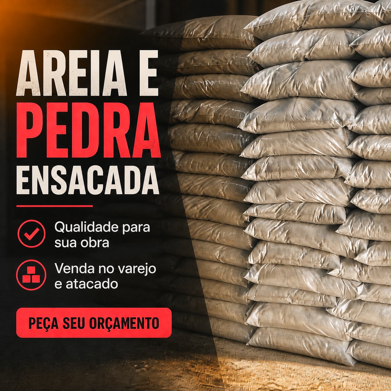 Areia e Pedra Ensacada